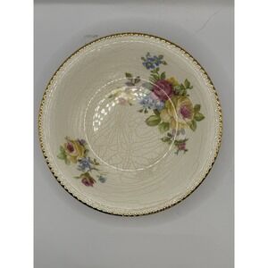 Ivory Porcelain by Sebring Dixie Rose Round Plate Hand Decorated 22K Gold Ivory
